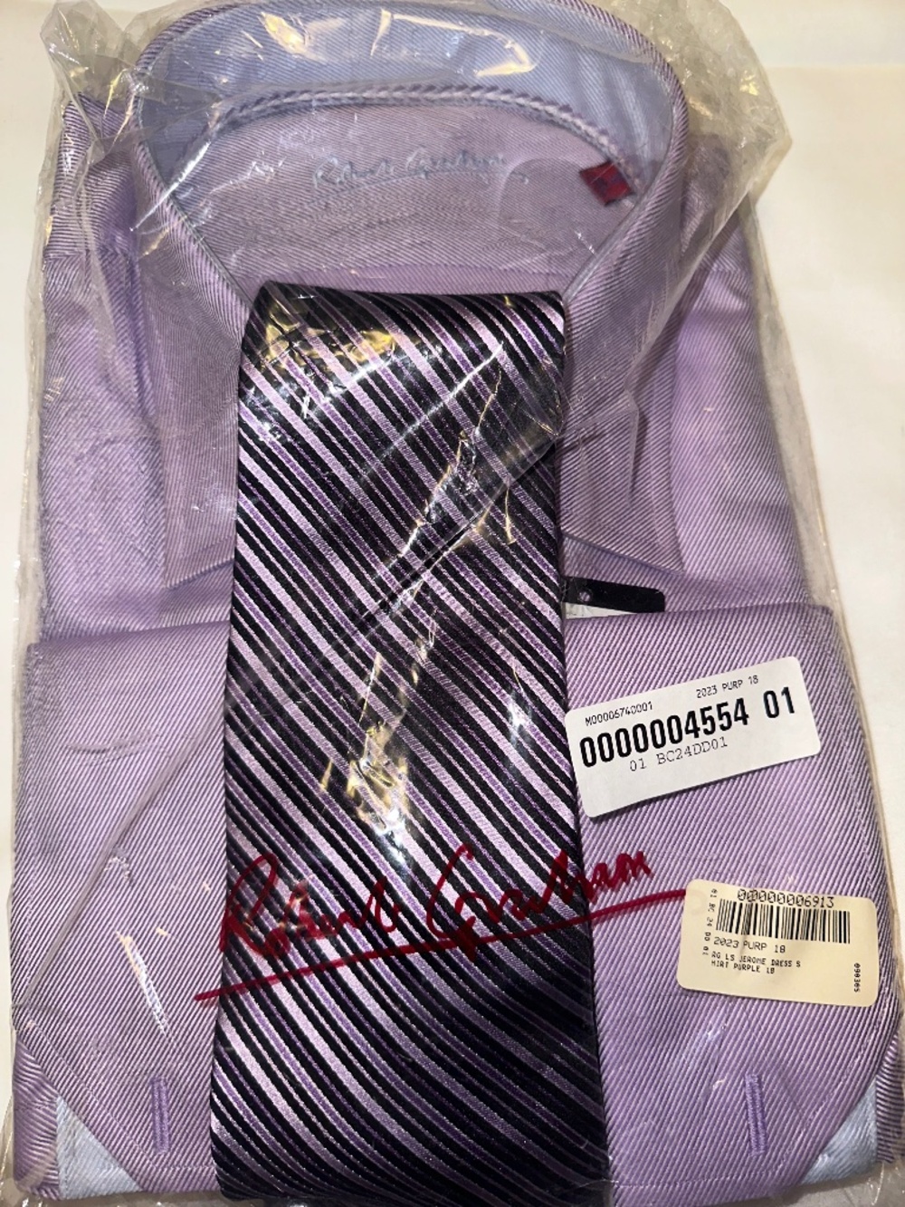 Robert Graham, 18, purple dress shirt with a tie